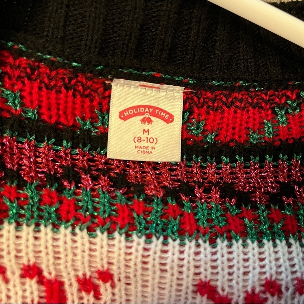 Holiday Time Festive Christmas Shimmery Sweater Size Medium 8-10 - Picture 10 of 12